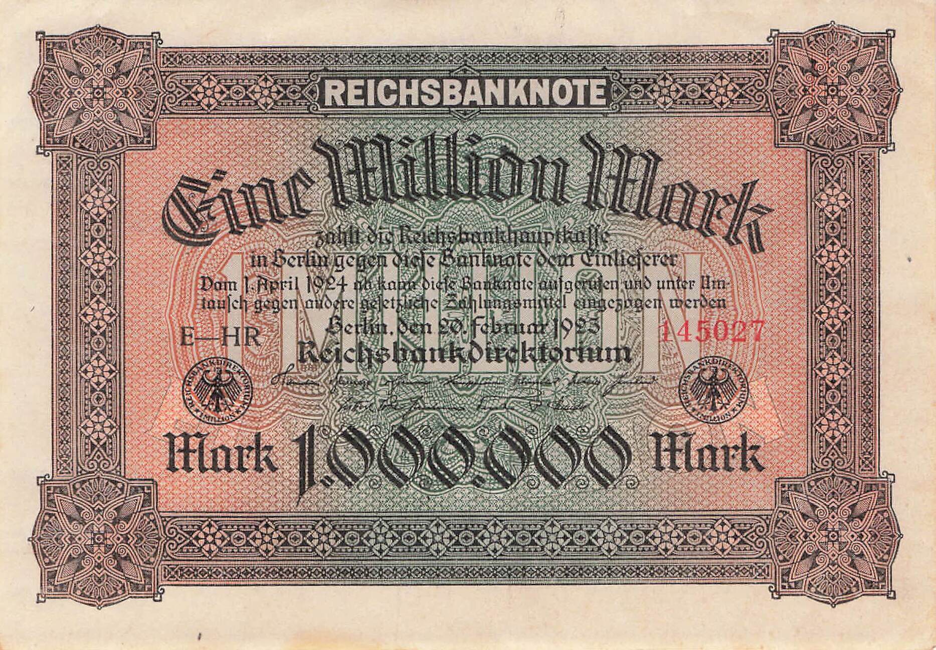 Ro.085 1 Million Mark 1923